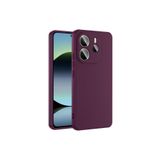 Techtrove Xiaomi Redmi Note 14 4G Kılıf İçi Kadife Süet Tasarımlı Kamera Korumalı Renkli Silikon Kapak Koyu Mor