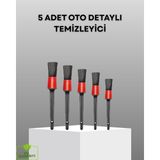 Techugo 5 Parça Detay Temizlik Fırçası Seti Jant Motor Havalandırma Iç Dış Temizlik - Belirtilmemiş - (ClearEyelets)Black-RadiantOrchid