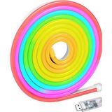 Techugo Akıllı Rgb LED Neon Şerit Işık 3m USB Bağlantılı Uzaktan Kumanda ve Mobil Uygulama Kontrolü - Çok Renkli - Belirtilmemiş
