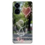TECNO Camon 19 Pro ile Uyumlu Kılıf, Minik Kız Temalı Desenli, Darbe Emici Silikon