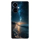 Tecno Camon 19 Pro ile Uyumlu Kılıf, Sahilde Gece Temalı Desenli, Darbe Emici Silikon