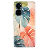 TECNO Camon 19 Pro ile Uyumlu Kılıf, Sulu Boya Botanik Temalı Desenli, Darbe Emici Silikon