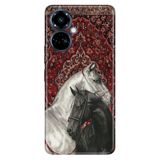 Tecno Camon 19 Pro ile Uyumlu Ottoman Horse Temalı Desenli Darbe Emici Silikon Kılıf