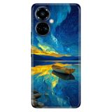TECNO Camon 19 Pro ile Uyumlu Silikon Kılıf, Gölde Bir Akşam Temalı Desenli, Darbe Emici