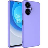 Tecno Camon 19 Pro Kılıf Yumuşak Doku ve Kadife Dolgulu Clay Premium Silikon Kapak - Lila