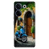 TECNO Camon 20 (CK6n) ile Uyumlu Silikon Kılıf, Şirin Evim Temalı Desenli, Darbe Emici, Çok Renkli