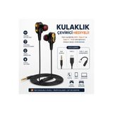 TECNO Hot 3D Hifi 4 Hoparlörlü 3.5mm Jack Girişli Type-C Dönüştürücülü Mikrofonlu Kulaklık Siy