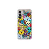 Tecno Pova 3 ile Uyumlu Grafiti Doodle Tasarımlı Şeffaf Silikon Kılıf
