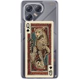 Tecno Pova 7 Ultra 5g Uyumlu İskambil Kağıdı Tasarımlı Leopar Portre Baskılı Silikon Kılıf Renkli renkli