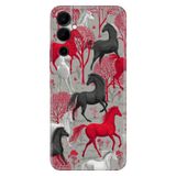 TECNO Pova Neo 2 ile Uyumlu Silikon Kılıf, Running Horses Temalı Desenli, Darbe Emici