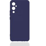 Tecno Pova Neo 2 Kılıf Mat Esnek Biye Silikon Kılıf-Lacivert + Cam Ekran Koruyucu