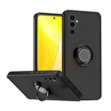 Tecno Pova Neo 2 Uyumlu Kılıf Yüzüklü Standlı Extra Darbe Koruma Sert Silikon Kapak - Siyah