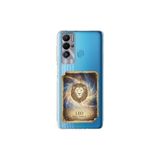 Tecno Pova Neo ile Uyumlu Burç Kartları Aslan Tasarımlı Şeffaf Silikon Kılıf