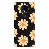 Tecno Pova Neo İle Uyumlu Siyah Retro Papatya Desenli Silikon Kılıf