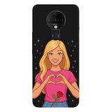 Tecno Pova Neo İle Uyumlu Siyah Rose Heart Desenli Silikon Kılıf