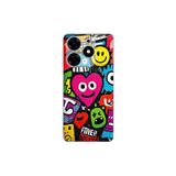 Tecno Spark 10 Pro ile Uyumlu Grafiti Aşk Tasarımlı Şeffaf Silikon Kılıf