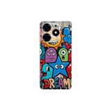 Tecno Spark 10 Pro ile Uyumlu Grafiti Dream Street Tasarımlı Şeffaf Silikon Kılıf