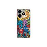 Tecno Spark 10 Pro ile Uyumlu Grafiti Star Team Tasarımlı Şeffaf Silikon Kılıf