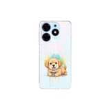 Tecno Spark 10 Pro ile Uyumlu Splash Köpek Tasarımlı Şeffaf Silikon Kılıf