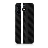 Tecno Spark 10 Pro Uyumlu Silikon Kılıf Siyah Beyaz Karbon Motif