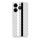 Tecno Spark 10 Pro Uyumlu Silikon Kılıf Siyah Beyaz Metal Motif