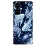 TECNO Tecno Camon 19 Pro ile Uyumlu Balık Burcu Temalı Desenli Darbe Emici Silikon Kılıf