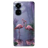 TECNO Tecno Camon 19 Pro ile Uyumlu Kılıf, Flamingo Aşk Temalı Desenli, Darbe Emici Silikon