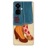 TECNO Tecno Camon 19 Pro ile Uyumlu Kılıf, Girl Have Fun Temalı Desenli, Darbe Emici Silikon