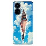 TECNO Tecno Camon 19 Pro ile Uyumlu Kılıf, Girl On Cloud Temalı Desenli, Darbe Emici Silikon
