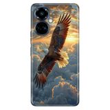 TECNO Tecno Camon 19 Pro ile Uyumlu Kılıf, Kartal 86 Temalı Desenli, Darbe Emici Silikon