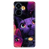 TECNO Tecno Camon 19 Pro ile Uyumlu Kılıf, Silikon, Cat Portre Temalı Desenli, Darbe Emici