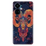 TECNO Tecno Camon 19 Pro ile Uyumlu Koç Burcu Temalı Desenli Darbe Emici Silikon Kılıf