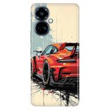 TECNO Tecno Camon 19 Pro ile Uyumlu Silikon Kılıf, Car 911 Car Temalı Desenli, Darbe Emici