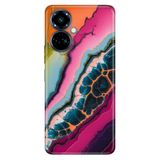 TECNO Tecno Camon 19 Pro ile Uyumlu Silikon Kılıf, İzlanda Mermer Temalı Desenli, Darbe Emici, Çok Renkli