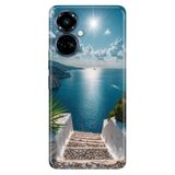 TECNO Tecno Camon 19 Pro ile Uyumlu Silikon Kılıf, Santorini Temalı Desenli, Darbe Emici