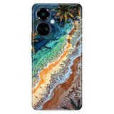 TECNO Tecno Camon 19 Pro ile Uyumlu Silikon Kılıf, Tropical Ada Temalı Desenli, Darbe Emici