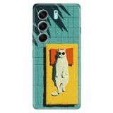 TECNO Tecno Camon 40 Pro 5G ile Uyumlu Kılıf, Sleep Cat Temalı Desenli, Darbe Emici Silikon