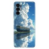 TECNO Tecno Pova 3 ile Uyumlu Silikon Kılıf, Alaska Treni Temalı Desenli, Darbe Emici, Çok Renkli