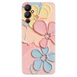 TECNO Tecno Pova Neo 4 ile Uyumlu Kılıf, Dikiş Çiçekler Temalı Desenli, Darbe Emici Silikon