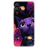 TECNO Tecno Pova Neo 4 ile Uyumlu Kılıf, Silikon, Cat Portre Temalı Desenli, Darbe Emici
