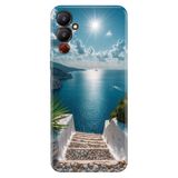TECNO Tecno Pova Neo 4 ile Uyumlu Silikon Kılıf, Santorini Temalı Desenli, Darbe Emici