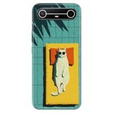 TECNO Tecno Spark Slim 5G ile Uyumlu Kılıf, Sleep Cat Temalı Desenli, Darbe Emici Silikon