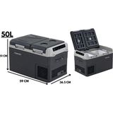 Tecnopoint 50L Çift Kapak Oto Buzdolabı Taşınabilir 12/24V Uyumlu Modeli -20 Dereceye Kadar