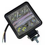 Tecnopoint Beyaz Led Sarı Kırmızı Çakarlı Kare Off Road Sis Farı Çalışma Lambası 26 Led 10-36v 102w