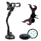 TECOTEC Araba Ön Camı ve Çizgi için Vantuz Telefon Tutacağı, Ekstra 3M Yapışkanlı Montaj Diski, 8 inç Esnek Deve Boynu, Çift Klipsli Montaj Çok Amaçlı Telefonlar/GPS/Anten/Çizgi Kamera/Mikrofon için
