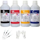 Tecprint Epson L365 1 Litre Cmyk Muadil Mürekkep Seti+Enjektör+Eldiven - siyah