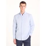 Ted Baker Açık Mavi Basıc D Yaka Comfort Fit U Kol Keten Gömlek, M, TBSS26MSHI012, Açık Mavi, Erkek