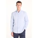 Ted Baker Açık Mavi Basıc D Yaka Comfort Fit U Kol Keten Gömlek, XL, TBSS26MSHI012, Açık Mavi, Erkek