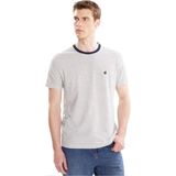 Ted Baker Beyaz-Lacivert Erkek Standart Fit Çizgili T-Shirt TBMRTS2000