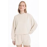 Ted Baker Bisiklet Yaka Balon Sweatshirt, M, TBSS26FTSS003, Bej, kadın